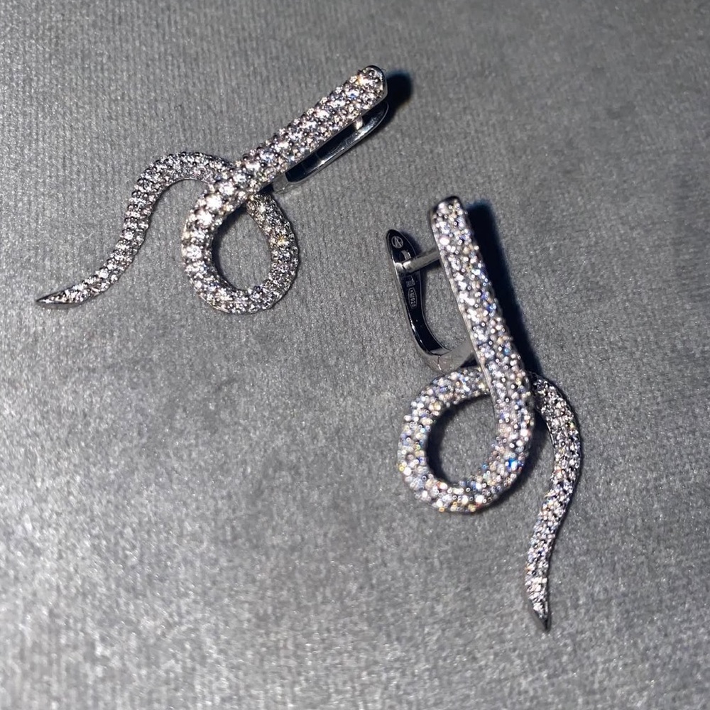 Swarovski Silver Snake Earrings